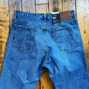 NWT Levi’s 501 30x30 Premium Ripped Blue Jeans American Denim Original Fit New